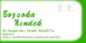 bozsoka mindek business card